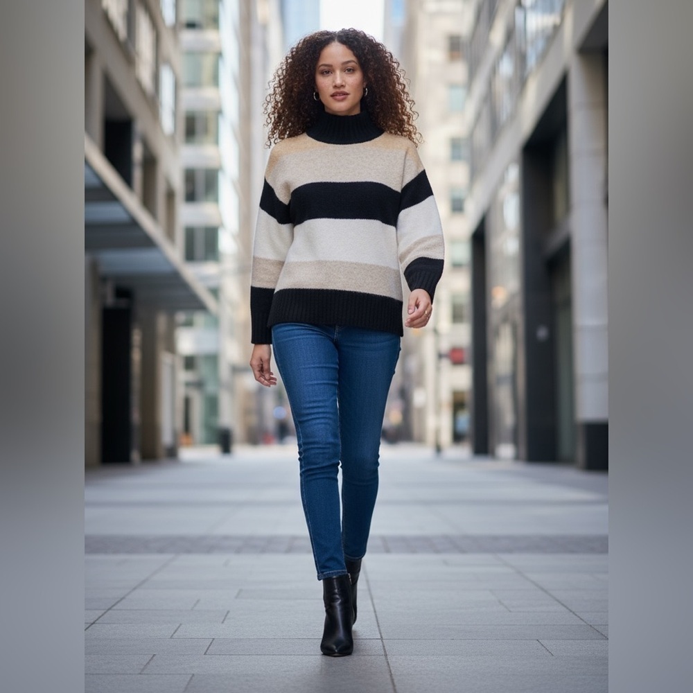 Women's Cozy Knit Mock Turtleneck Pullover Sweater - A New Day™